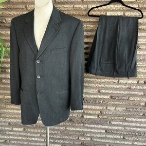 Joseph Abboud Gray 100% Wool 3 Button Suit Pleated Pants Size 41S